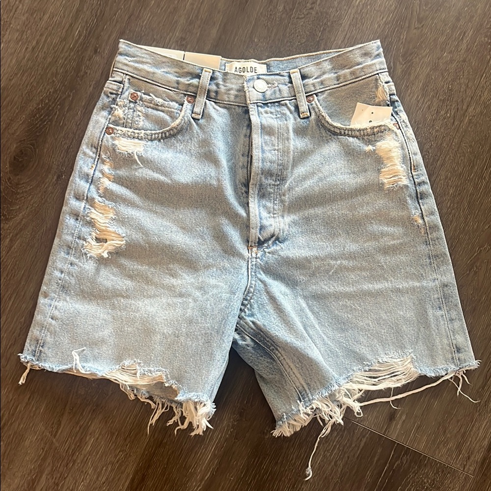 AGOLDE Distressed Denim Shorts